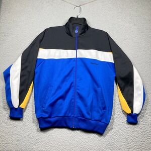 MacGregor Track Jacket Mens Medium Blue Black Colorblock Vintage Full Zip